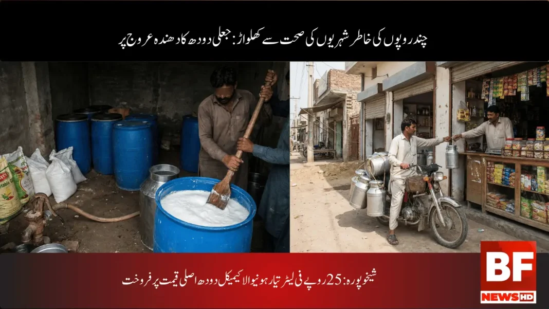 شیخوپورہ: 25 روپے فی لیٹر تیار ہونیوالا کیمیکل دودھ اصلی قیمت پر فروخت